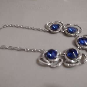 Elegant Silver and Blue Necklace